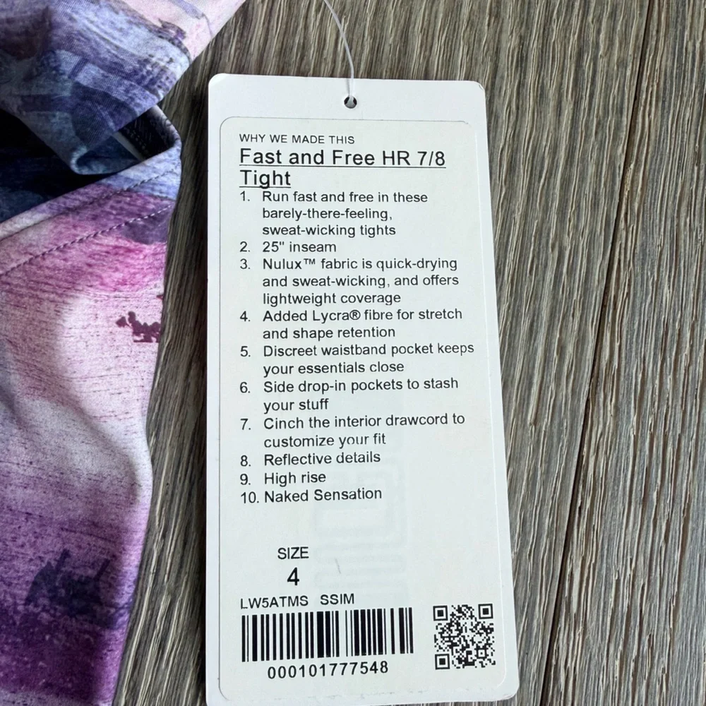 Lululemon Fast & Free 7/8 Tight II *Nulux 25
